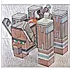 Minecraft Ravager, Dark Bluish Gray Horns - Brick Built