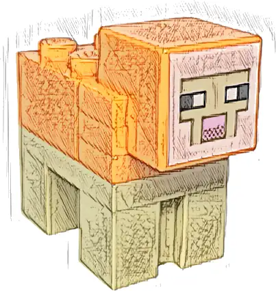 Minecraft Sheep, Orange - Brick Built