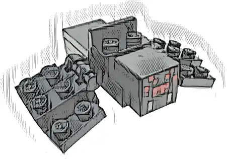 Minecraft Spider with Bracket for Jockey Attachment, Light Bluish Gray Fangs - Brick Built