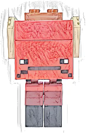 Minecraft Strider (Dark Red Plate 1 x 3, Yellow Round Plates 1 x 1 with Open Stud) - Brick Built