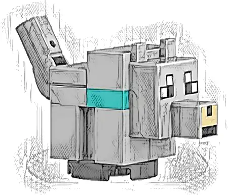 Minecraft Wolf, Tamed, Baby - Brick Built