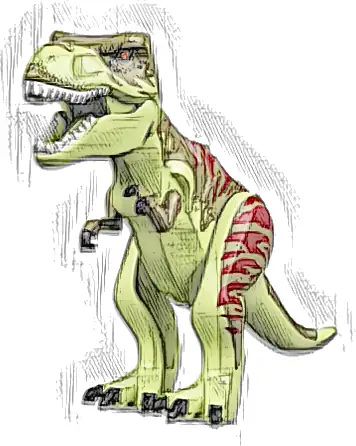 Dinosaur Tyrannosaurus rex with Olive Green Back and Dark Red Markings