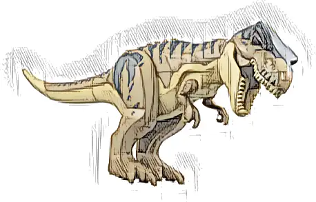 Dinosaur Tyrannosaurus rex with Dark Tan Back and Dark Bluish Gray Markings