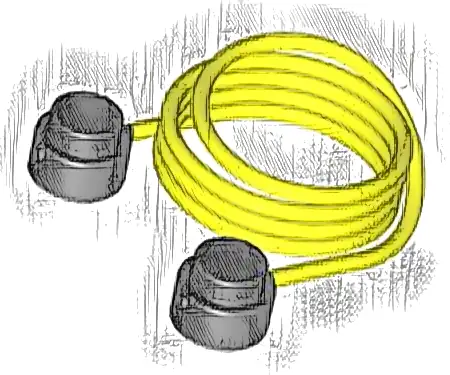 String with End Studs (30L Overall) with Black Studs Pattern