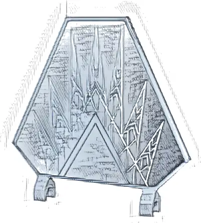 Flag 5 x 6 Hexagonal with White and Light Bluish Gray Geometric Triangles on Mirror Background Pattern (Sticker) - Set 43224