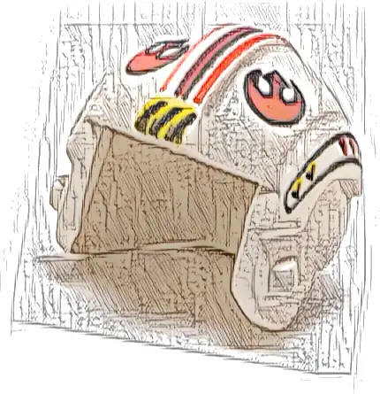 Minifigure, Headgear Helmet SW Rebel Pilot with Red Rebel Alliance Symbol, Stripes and Side Pattern