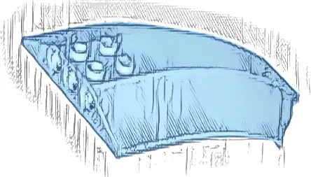 Windscreen 8 x 6 x 2 Curved Sloped Sides