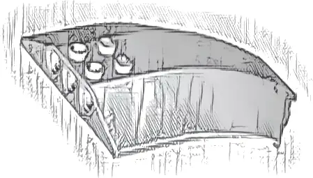 Windscreen 8 x 6 x 2 Curved Sloped Sides