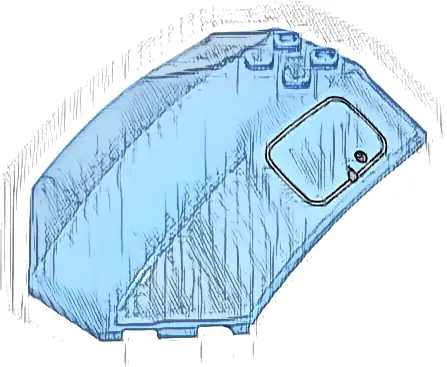 Windscreen 8 x 6 x 2 Curved with Black Panel Outline with Silver Latch and Keyhole on Bright Light Blue Background Pattern (Sticker) - Set 10298