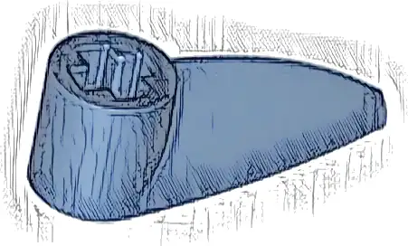 Bionicle 1 x 3 Tooth with Axle Hole (Bohrok Eye)