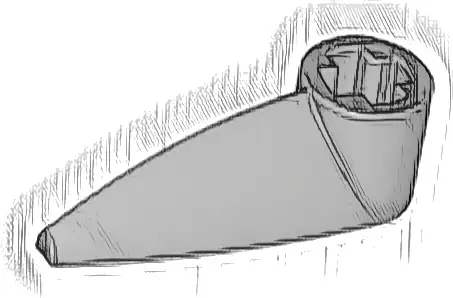 Bionicle 1 x 3 Tooth with Axle Hole (Bohrok Eye)