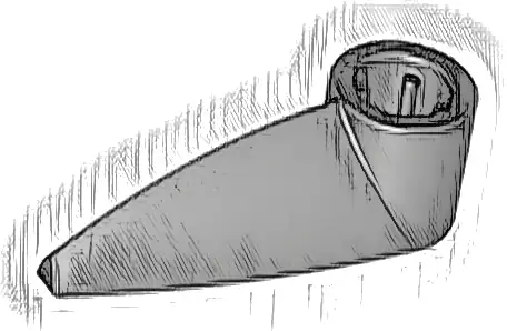 Bionicle 1 x 3 Tooth with Axle Hole (Bohrok Eye)