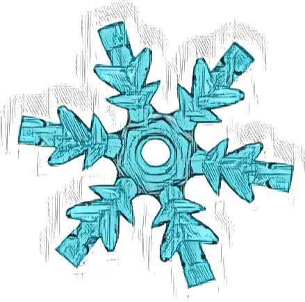 Rock 4 x 4 Crystal, Ice Snowflake