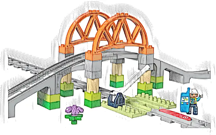 LEGO 10426 Duplo Most i tory kolejowe — zestaw rozszerzający