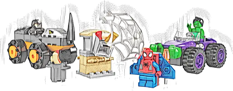 LEGO 10782 Marvel Hulk kontra Rhino — starcie pojazdów