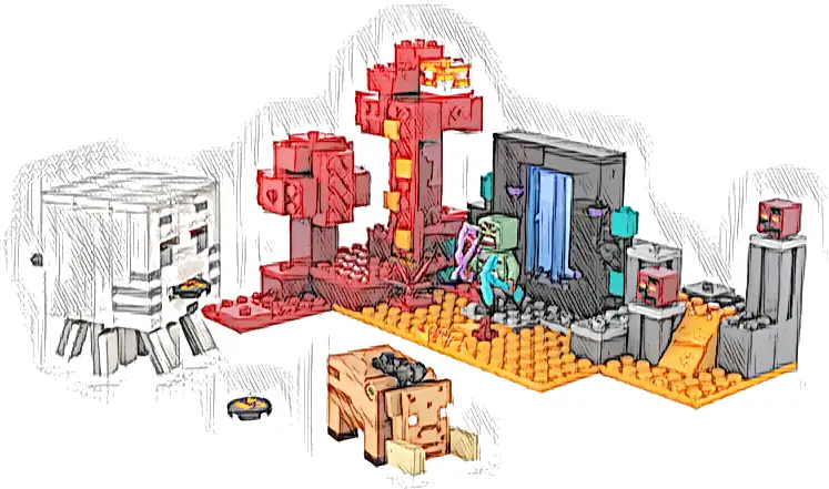 LEGO 21255 Minecraft Zasadzka w portalu do Netheru