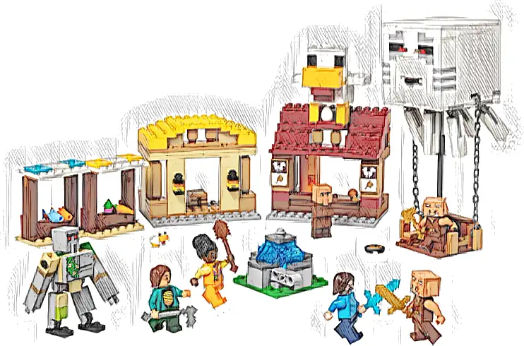LEGO 21273 Minecraft Atak balonowego Ghasta na wioskę
