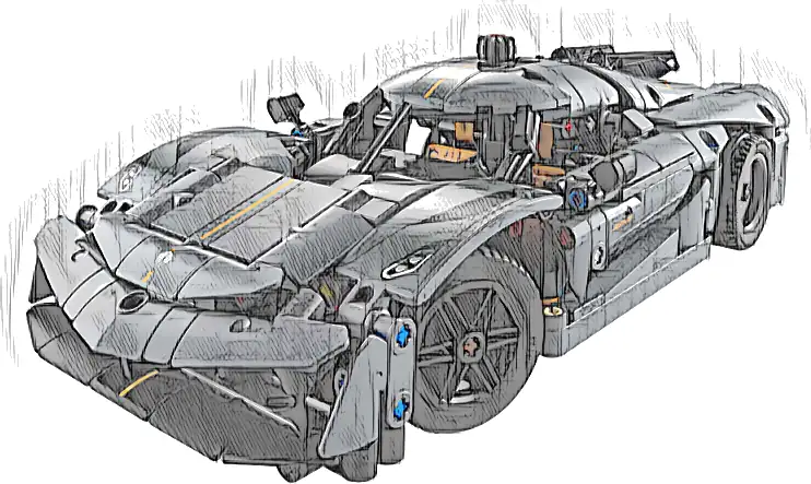 LEGO 42173 Technic Szary hipersamochód Koenigsegg Jesko Absolut