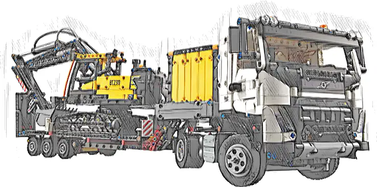 LEGO 42175 Technic Ciężarówka Volvo FMX i koparka EC230 Electric