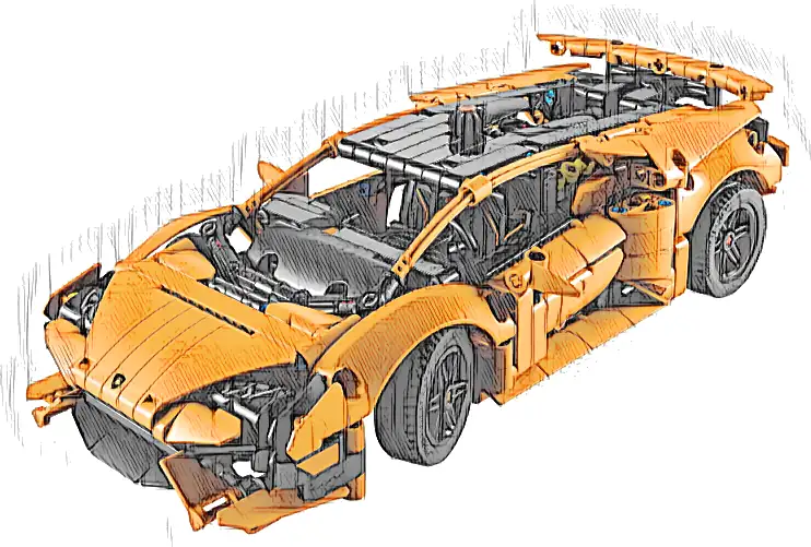 LEGO 42196 Technic Pomarańczowe Lamborghini Huracán Tecnica