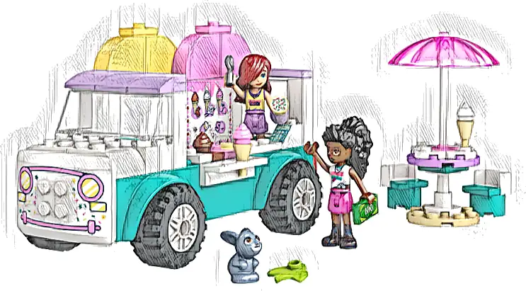 Zestaw LEGO® 42644 LEGO 42644 Friends Furgonetka z lodami w mieście Heartlake