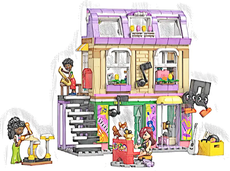 LEGO 42653 Friends Sklep muzyczny i mieszkanie