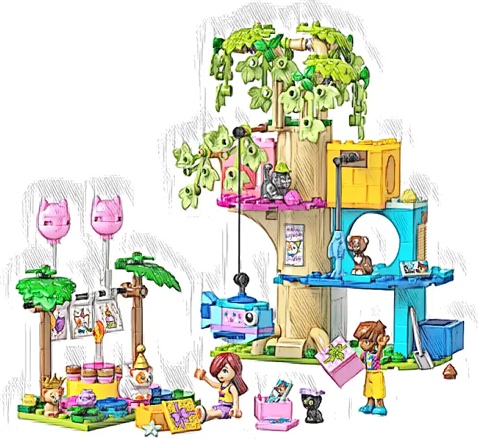 Zestaw LEGO® 42666 LEGO 42666 Friends Kocie przyjęcie urodzinowe i domek na drzewie