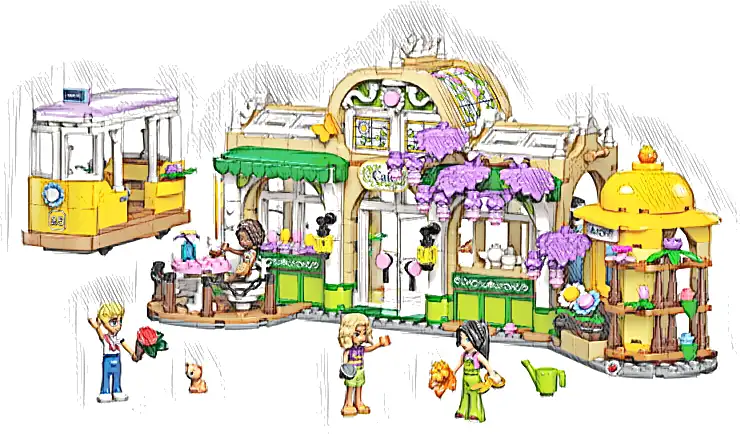 LEGO 42671 Friends Zielona kawiarnia i kwiaciarnia