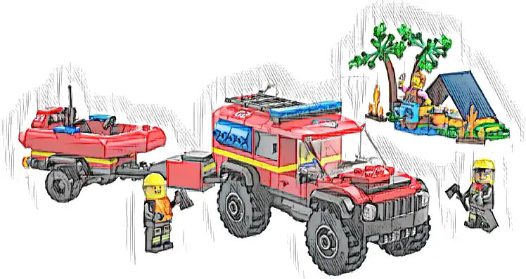 Zestaw LEGO® 60412 LEGO 60412 City Terenowy wóz strażacki z łodzią ratunkową