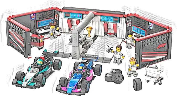 LEGO 60444 City F1 Garaż i bolidy Mercedes-AMG i Alpine