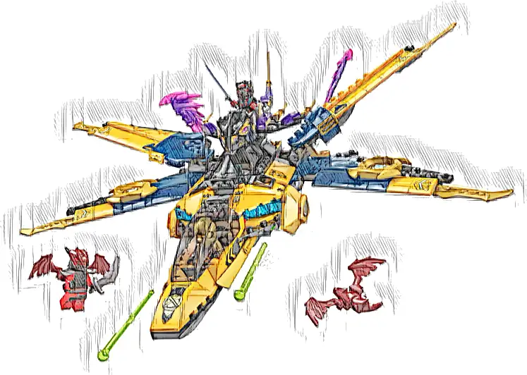 LEGO 71833 NINJAGO Ras i burzowy superodrzutowiec Arina