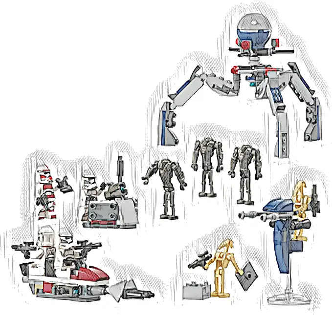 LEGO 75372 Star Wars Zestaw bitewny z żołnierzem armii klonów i droidem bojowym