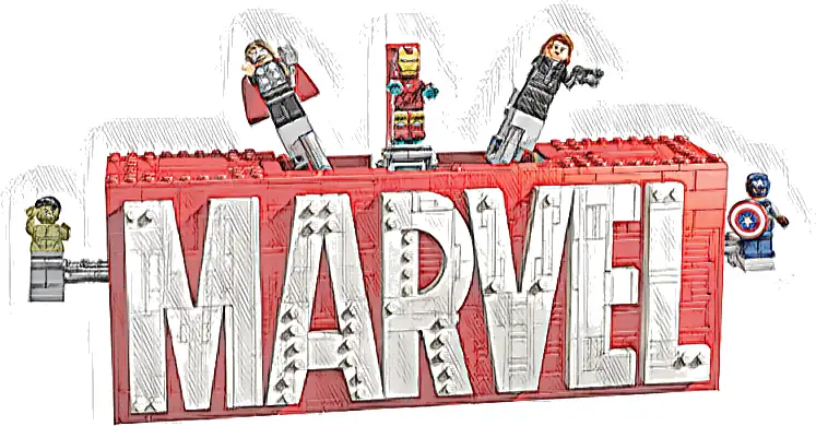 LEGO 76313 Marvel Logo MARVEL z minifigurkami