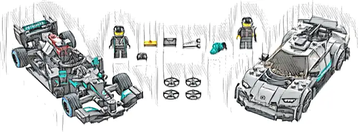 Zestaw LEGO® 76909 LEGO 76909 Speed Champions Mercedes-AMG F1 W12 E Performance i Mercedes-AMG ONE
