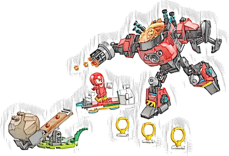 Zestaw LEGO® 77005 LEGO 77005 Sonic the Hedgehog Knuckles kontra Dr. Eggman w mechu Egg Crusher